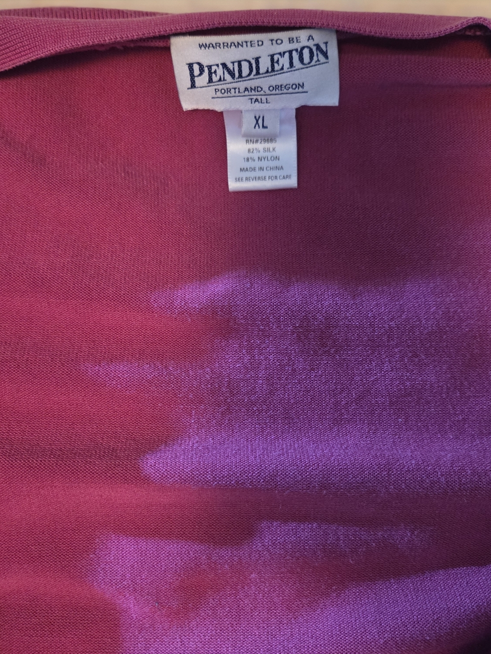 Pendleton Women's Fuchsia/Purple Silk Blend Sweater - XL